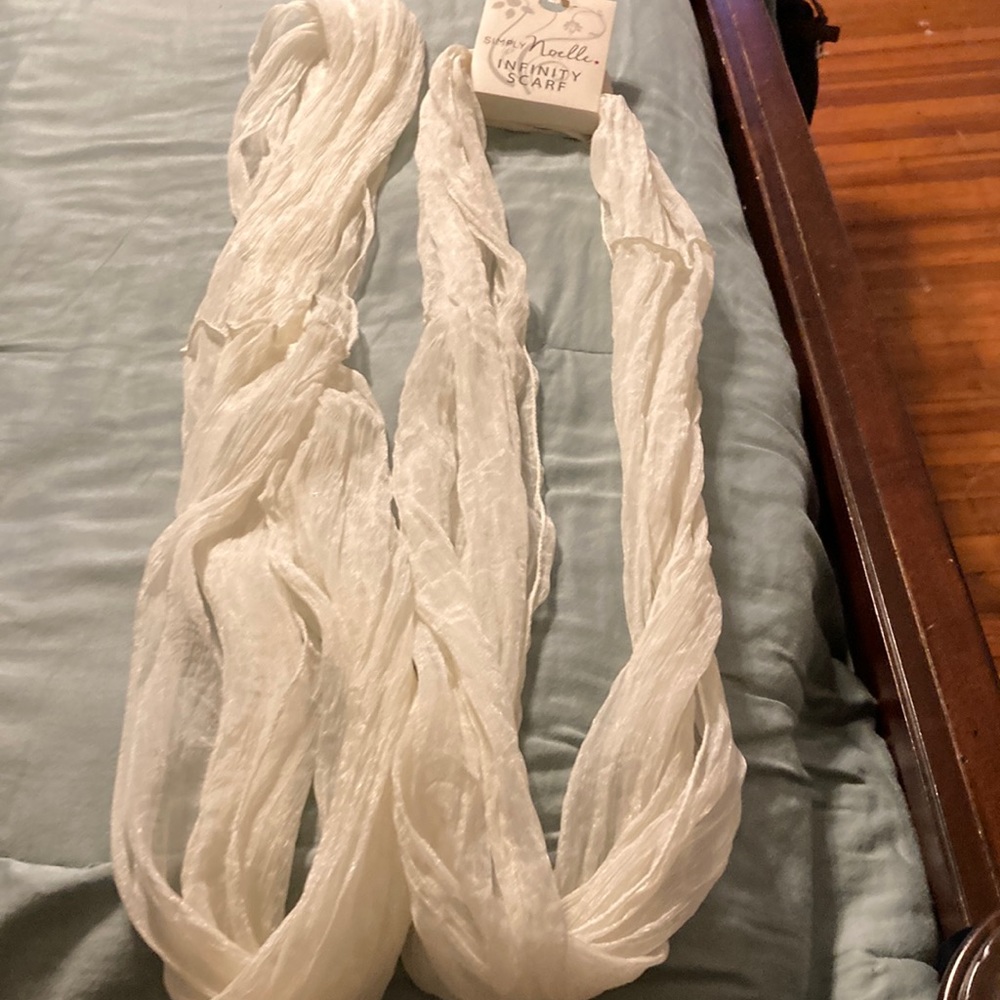 2 white infinity scarfs- both for 1 price